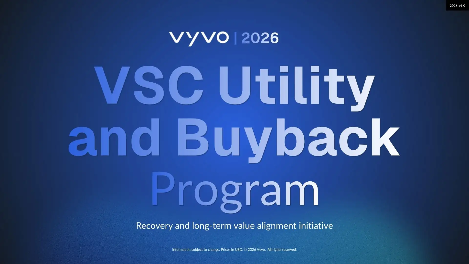 Vyvo VSC Utility and Buyback Program 2026